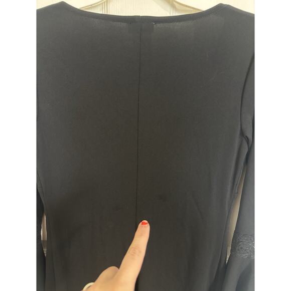 VTG Y2K Whimsigoth Black Long Line Corset Witchy Vampy Bell Sleeves Medium - Picture 8 of 8